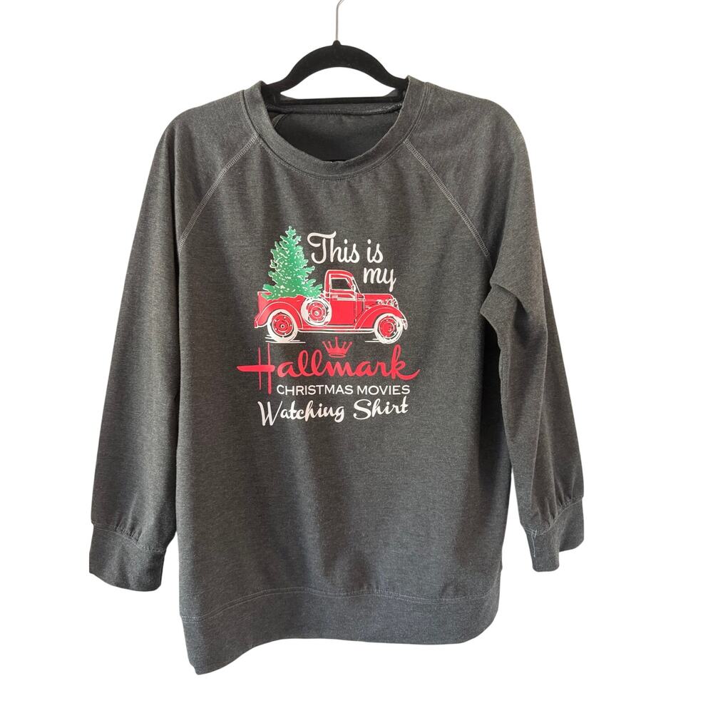 Christmas Sweatshirt Hallmark Novelty Size Large Holiday Cozy Cabin